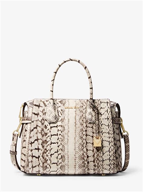 michael kors medium snakeskin tote